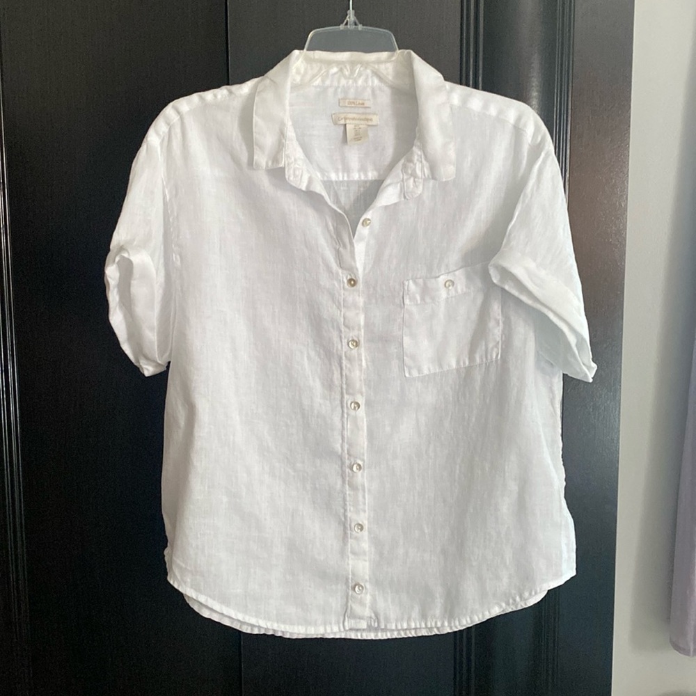 White linen blouse size L